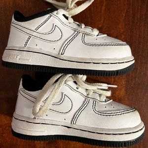 Nike Force 1 'Contrast Stitch' (TD) - White/Black Toddler size 6